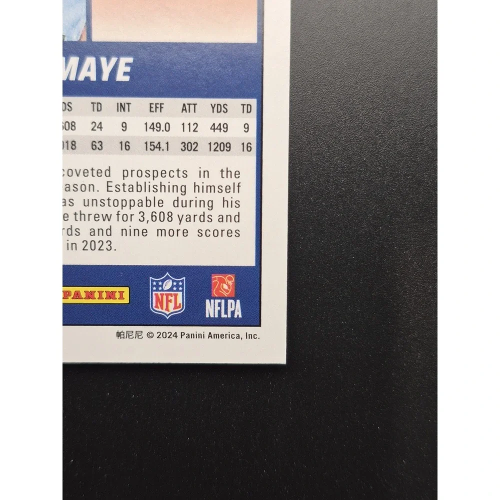 2024 Panini Score Drake Maye #303 Rookie Blue Stars /399 SP New England Patriots